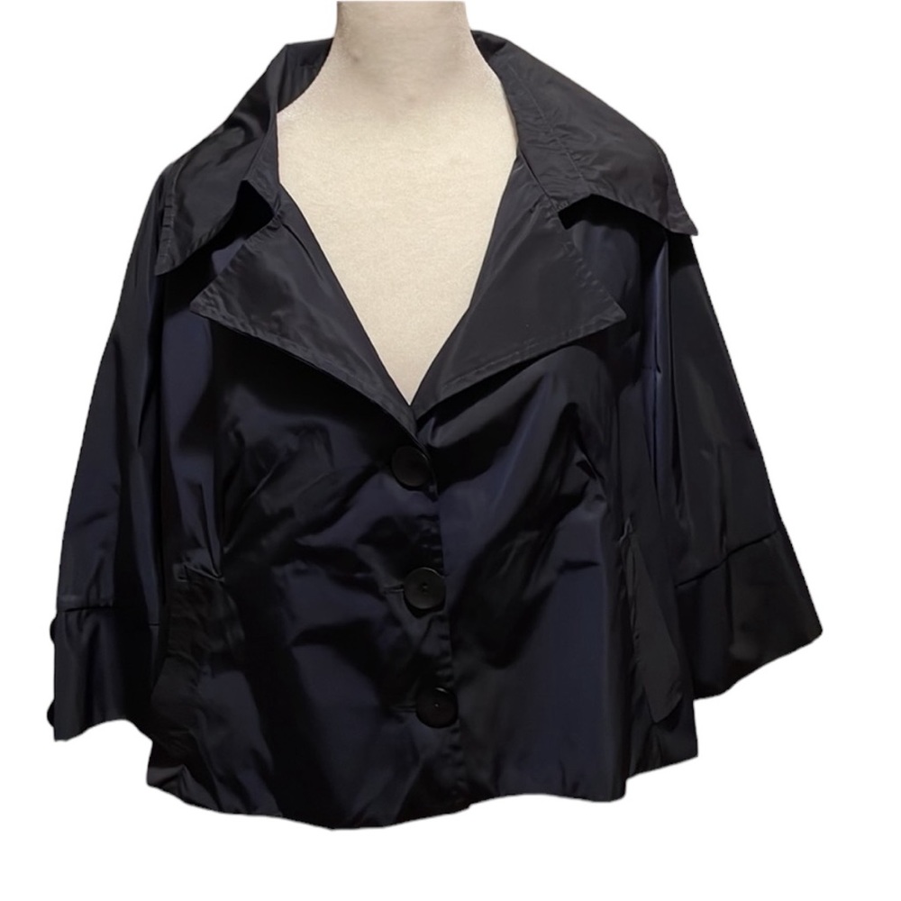 Planet by Lauren G Nylon Cropped Kimono Jacket. Navy. O/S NWOT